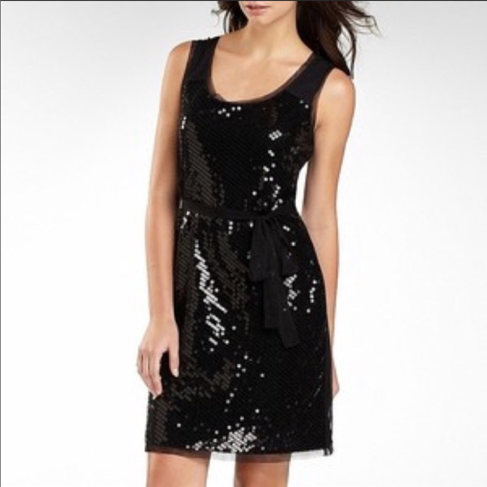 NWT Nicole Miller Black Sequin Mini Dress